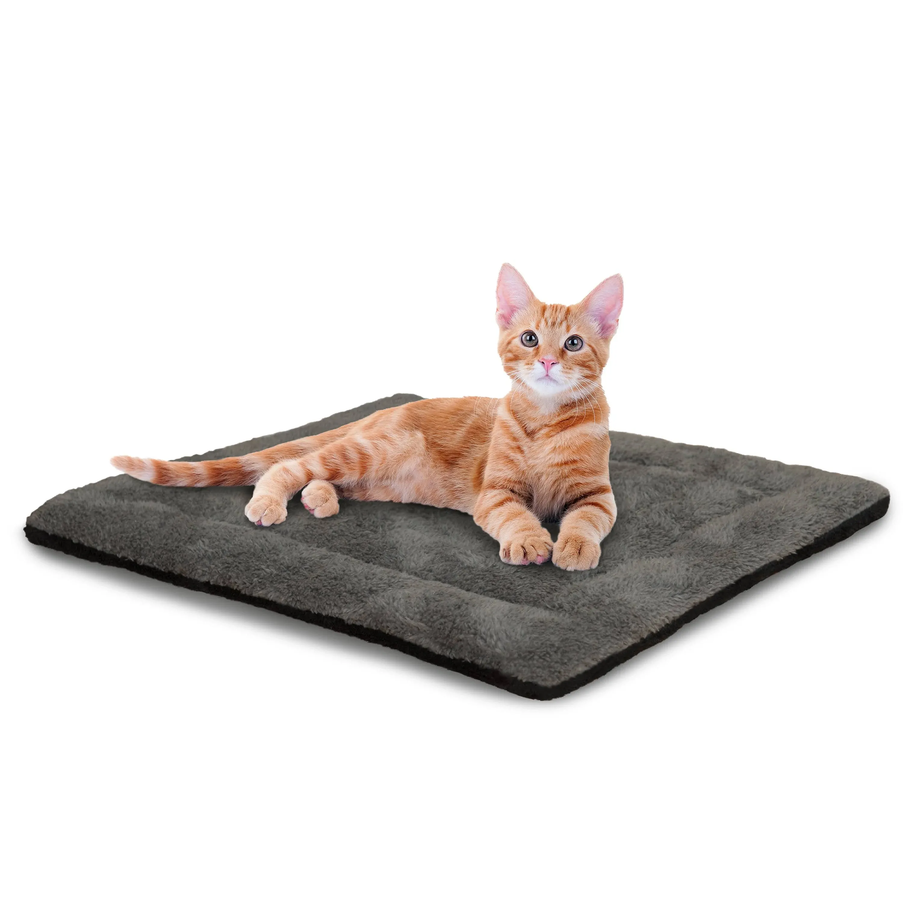 K&H PET PRODUCTS Self-Warming Cat Bed Pad, Self-Heating Thermal Cat and Dog Bed Mat, Pet Warming Pad for Cats, Cat Warmer Mat for Feral and Indoor Cats, Oatmeal/Chocolate 21 X 17 Inches