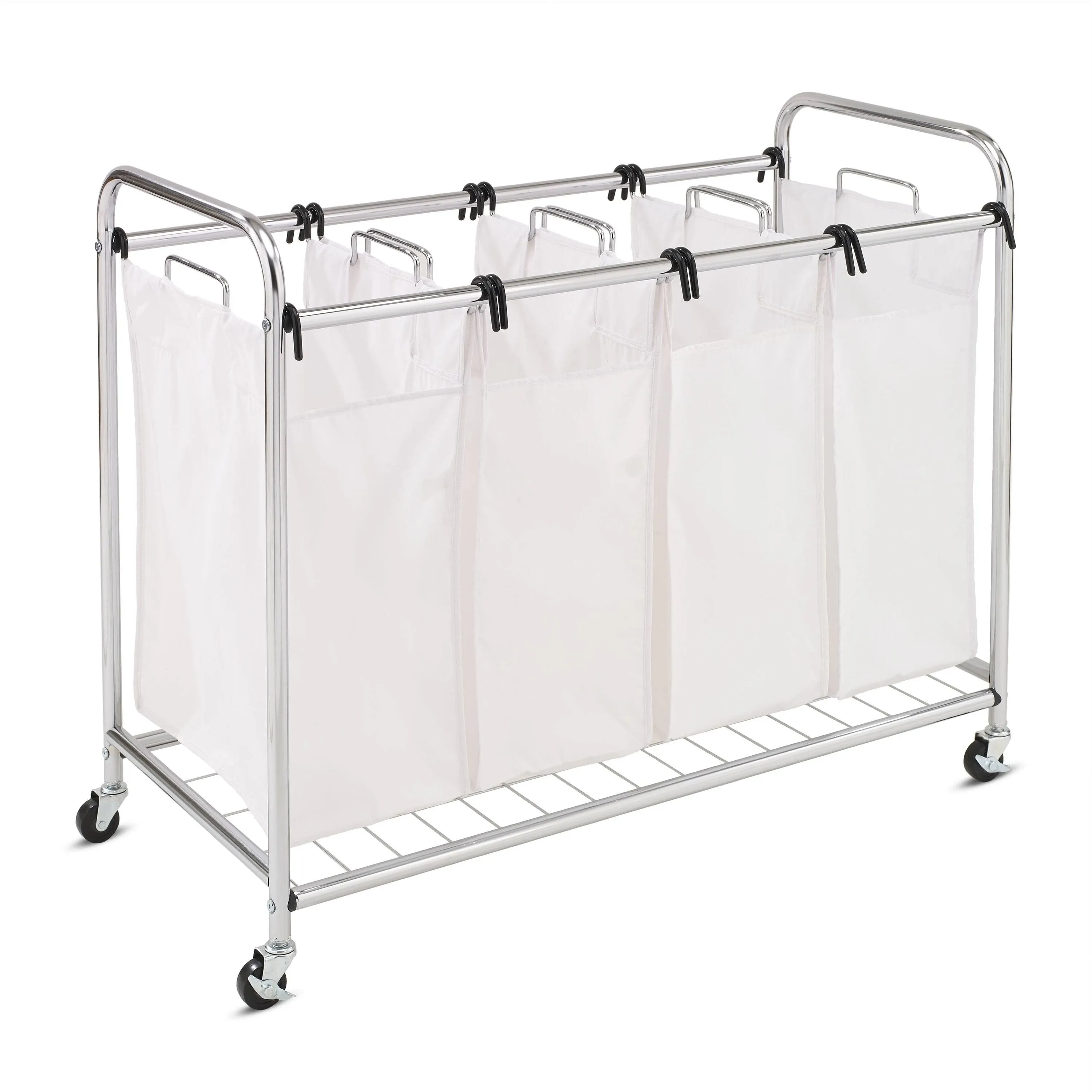 Honey-Can-Do - Chrome & White Quad Laundry Sorter