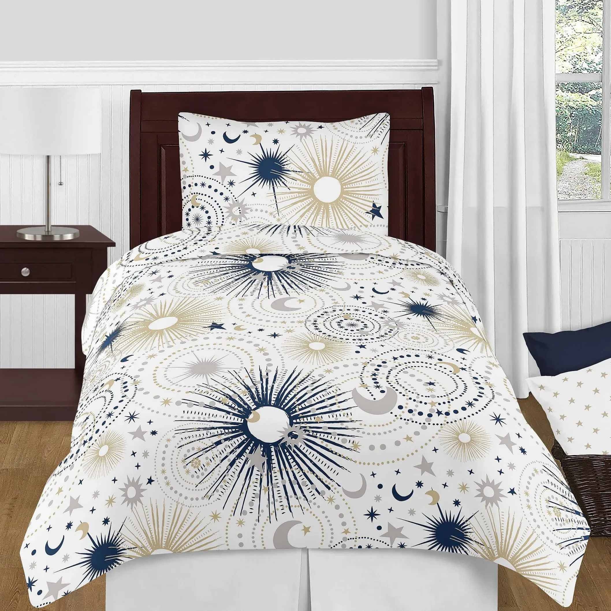 4pc Celestial Twin Kids' Comforter Bedding Set Navy and Blue - Sweet Jojo Designs