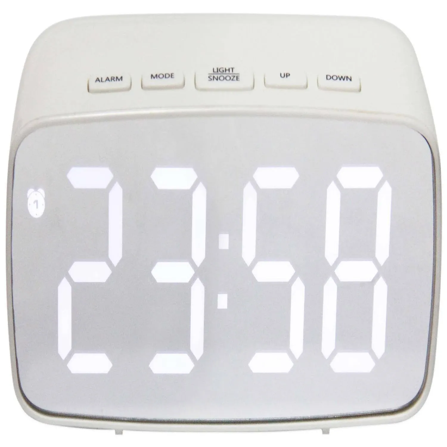 Digital Alarm Clock, White, 4.75" x 2" - Contemporary - Alarm Clocks - by Infinity Instruments, Ltd. | Houzz