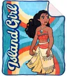 Disney Moana Island Girl Sherpa Throw Blanket Measures 50 x 60 inches