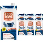 Good Karma Vanilla Flaxmilk +Protein, 32 Ounce (Pack of 6), 5g Plant Protein + 1200mg Omega-3 Per Serving, Plant-Based Non-Dairy Milk Alternative, Lactose Free, Nut Free, Vegan, Shelf Stable