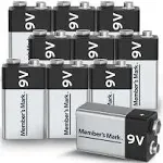 Members Mark Alkaline 9V Batteries (10 Pack)