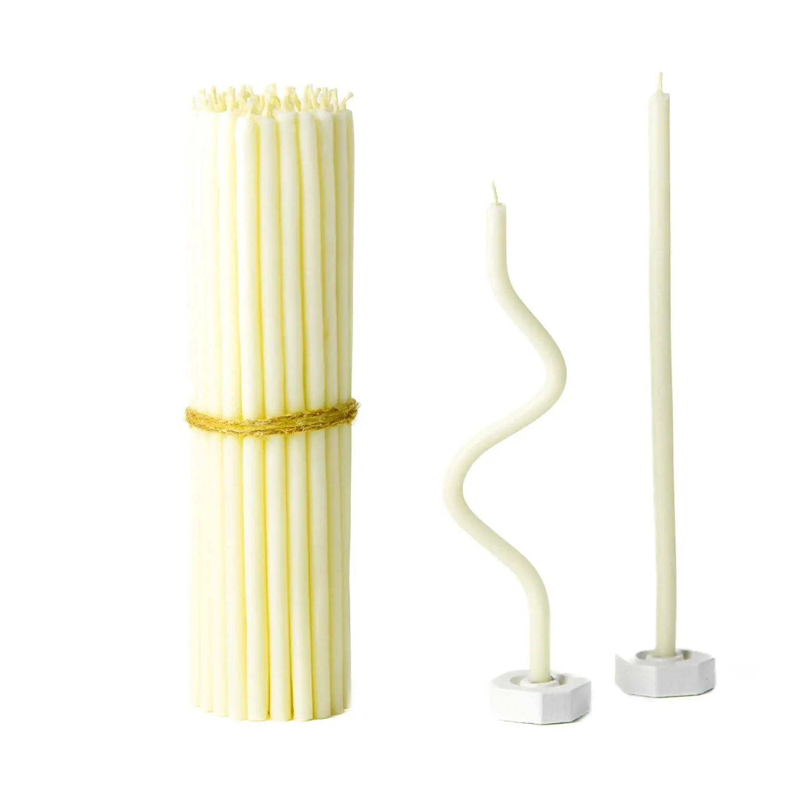 Beeswax Taper Candles Bulk 40pcs for Home + 2 candle holders, Advent, Halloween  | eBay