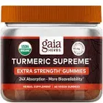 Gaia Herbs Turmeric Supreme Extra Strength Gummies - Supports Swelling Relief to Help Maintain an Active Lifestyle - Lemon Ginger Flavor Turmeric Gummies - 60 Vegan Organic Gummies(20-Day Supply)