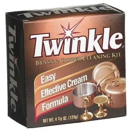 Twinkle Brass & Copper Cleaning Kit Easy Effective Cream Formula 4.38-Ounce Box (Pack of 2)