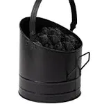 Mind Reader Large Black Fire Place Ash Pellet Bucket