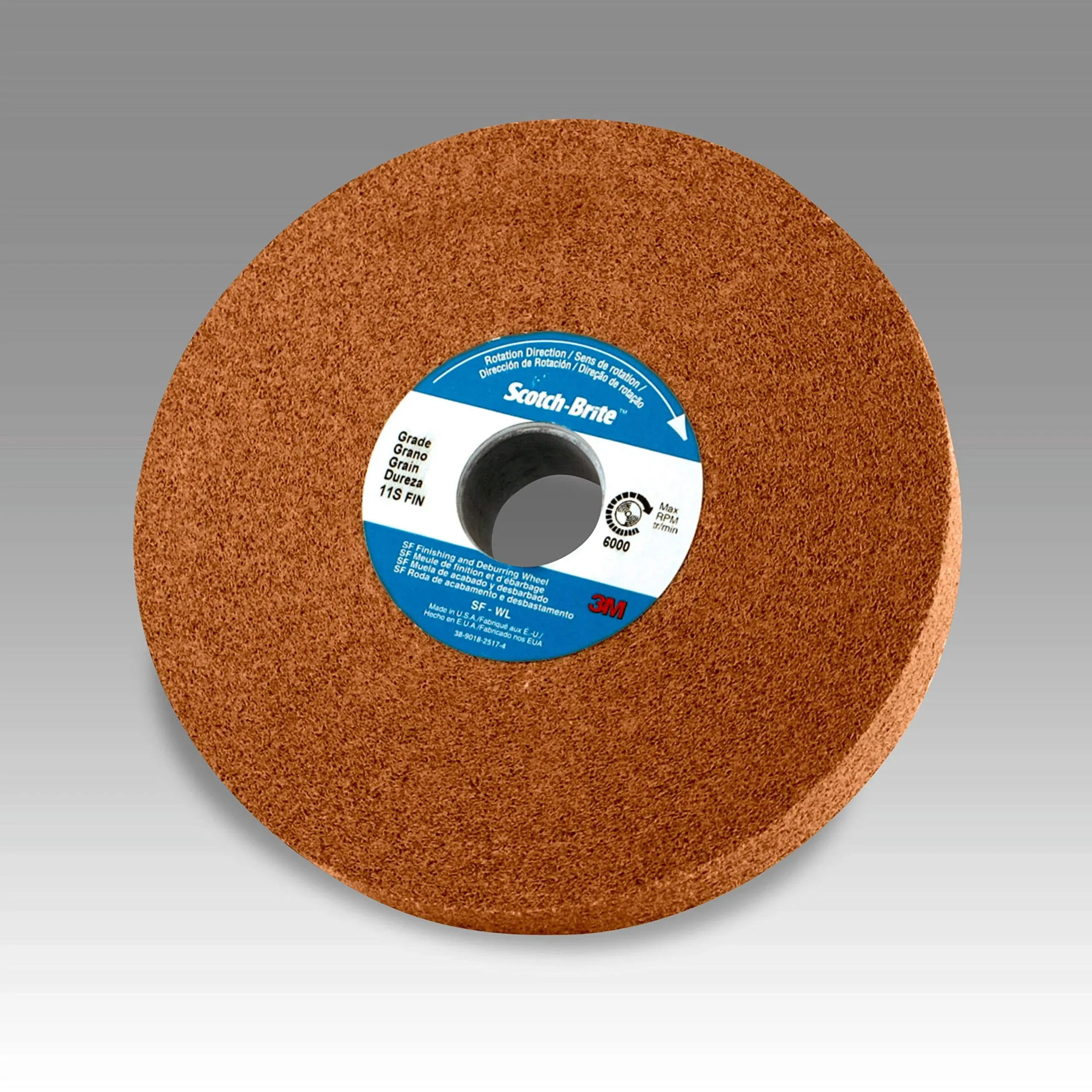 Scotch-Brite Cut and Polish Wheel, 6 in x 2 in x 1 in 7A CRS