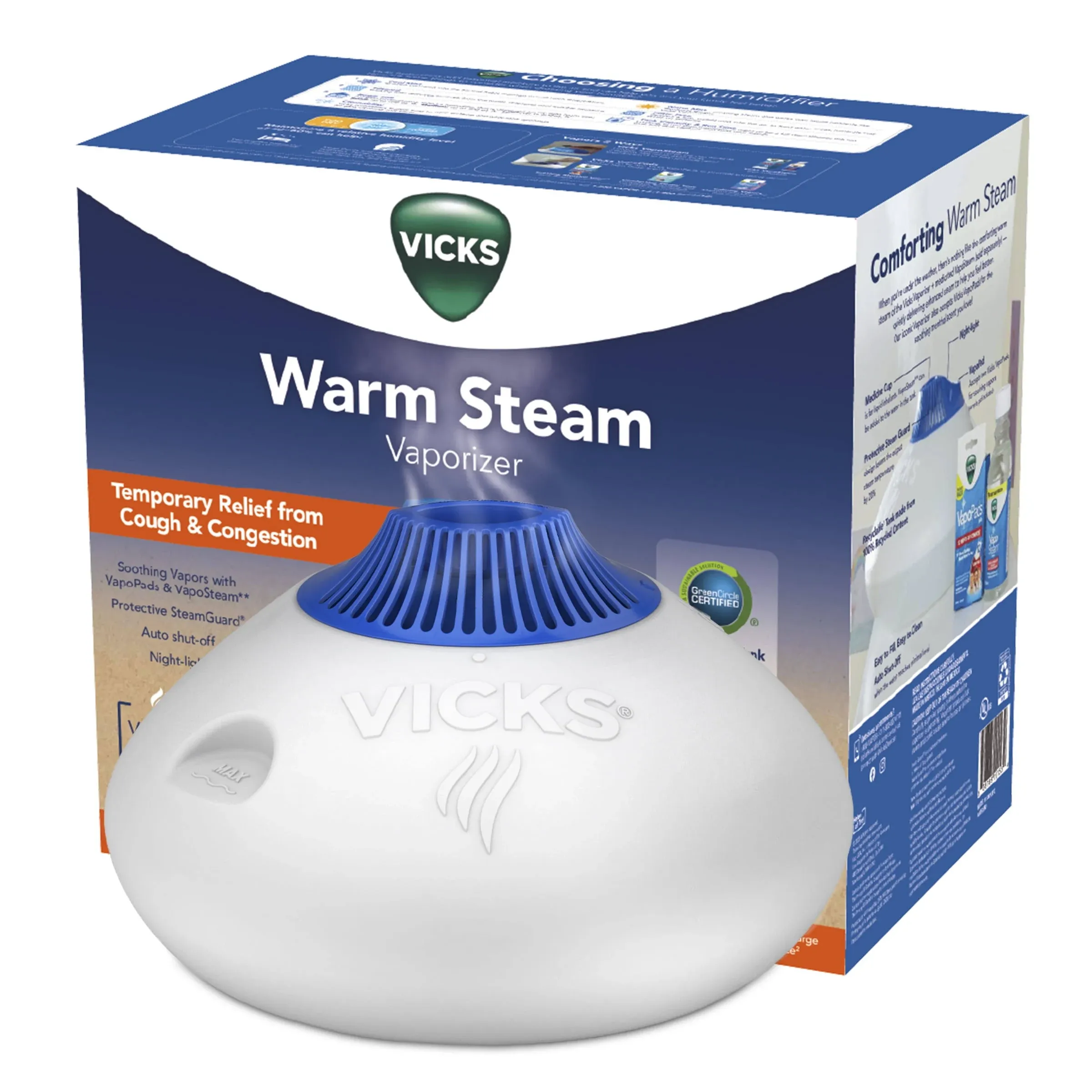 Vicks Warm Steam Vaporizer with Nightlight V150