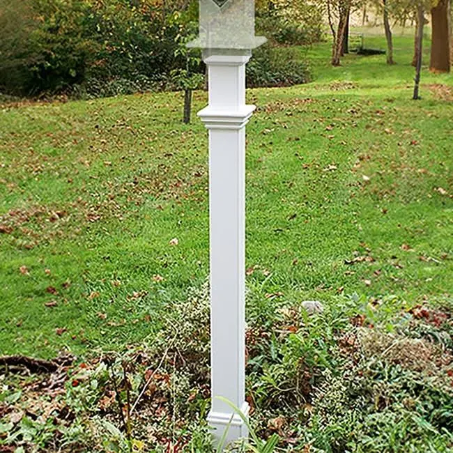 New England Decorative Mounting Post, White, 5'