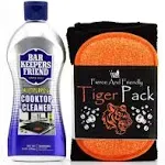 Bar Keepers Friend Cooktop Cleaner 13 oz with Foxtrot Cleaning Kit (Tiger Pack)