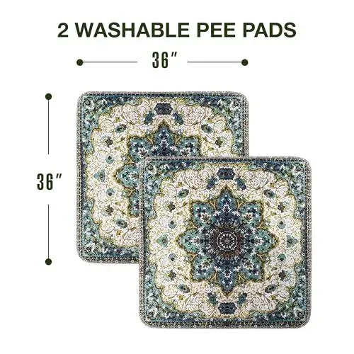 Washable Pee Pads for Dogs - Super Absorbent Reusable Puppy Training Pads - 100% Waterproof, Leak-Proof & Non-Slip Whelping Pads for Pet Housebreaking