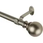 Elrene Home Fashions Cordelia Single Curtain Rod with Globe Ball Finials