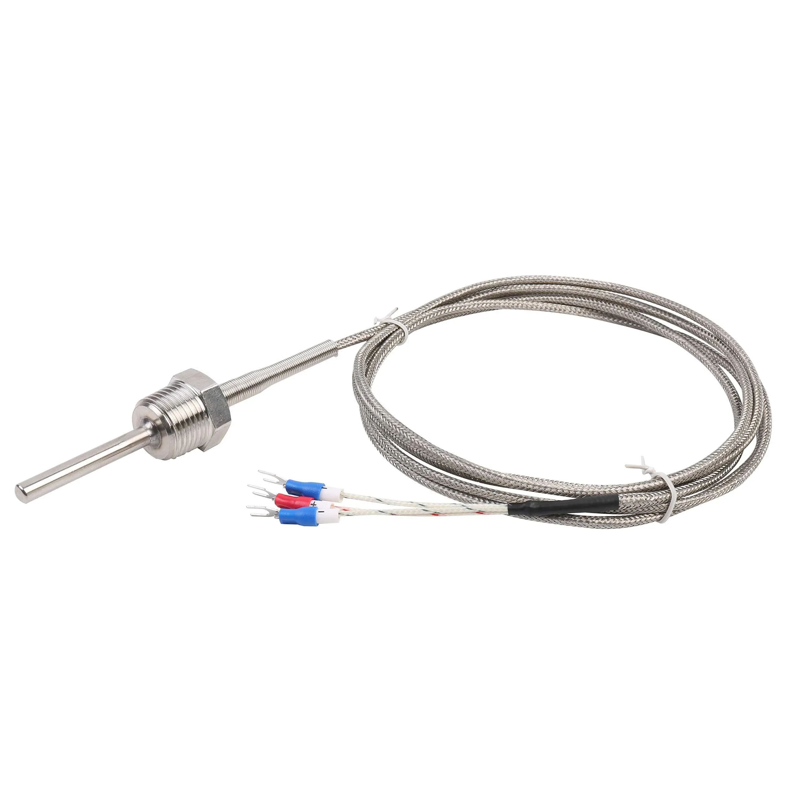 Waterproof RTD PT100 Temperature Sensor Jaybva Thermistor Probe for PID Temperature Controller 3 Wire Stainless Steel NPT3/4" BSPT 1/2" Pipe