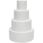 Foam Cake Dummies, 4&#034; 6&#034; 8&#034; 10&#034; Dummy Wedding Cake Rounds, 14.4 Inches Tall