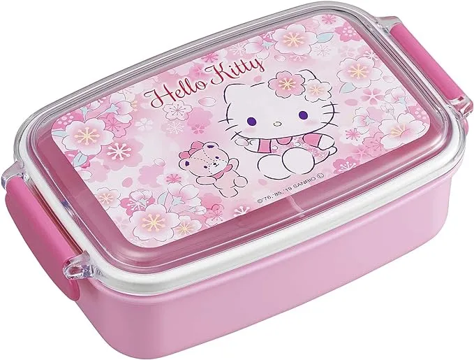 Lunch Food Container Box 500ml Hello Kitty Sakura No.3 JAPAN IMPORT