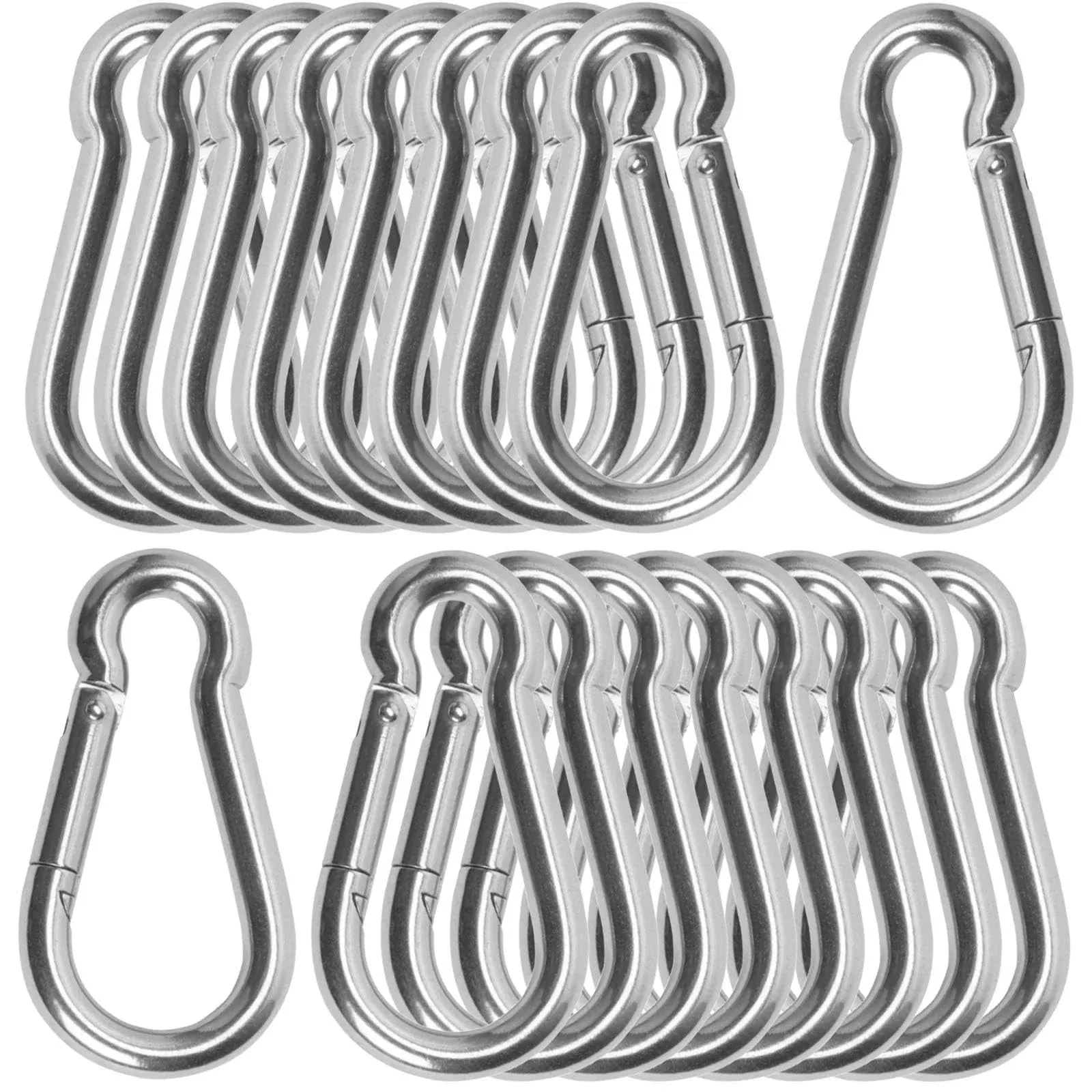 20Pack 4&#039;&#039; Spring Snap Hook, M10 3/8Inch Galvanized Steel Carabiner Clips for...