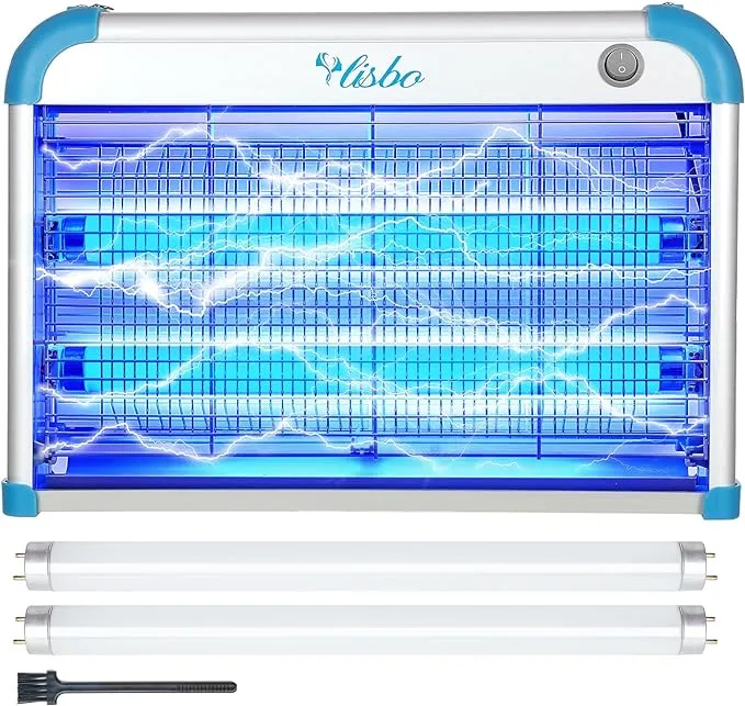 Electric Bug Zapper, 3000 Volt Powerful Flying Insect Mosquito Flies Killer 20W Blue UV Light Attract, Plug-in Pest Control Machine for Moth,Fruit Fly,Fungus Gnat-Brown