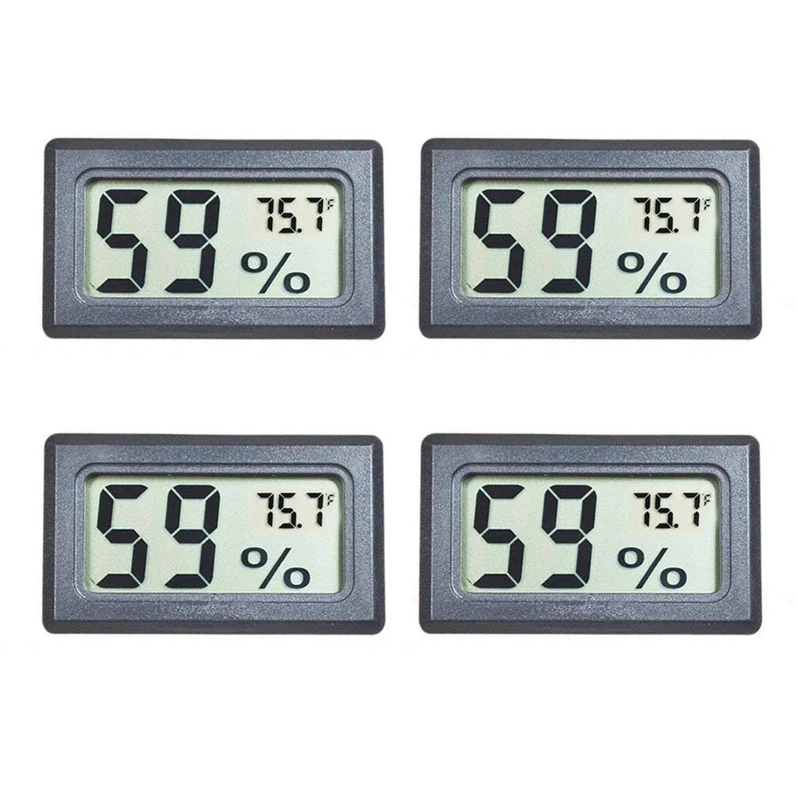 Veanic 4-Pack Mini Digital Electronic Temperature Humidity Meters Gauge Indoor ...