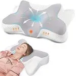 DONAMA Cervical Pillow for Bed Sleeping, Memory Foam Contour Neck Pillows wit...