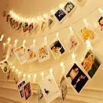 Dopheuor Photo Clip String Lights LED Fairy Clip String Lights Hanging Photo Pictures Battery Operated for Gifts Patio Christmas