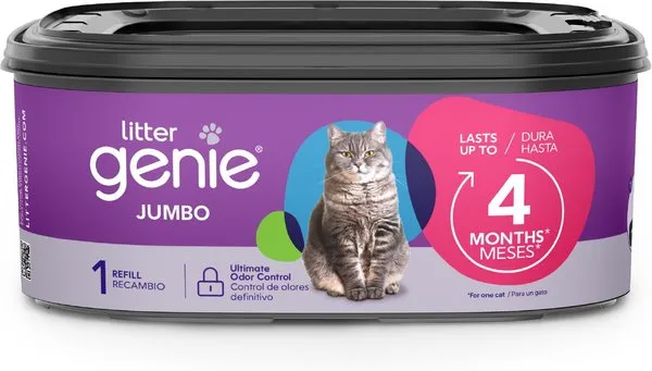 Litter Genie Cat Litter Disposable Jumbo Refill, Lasts up to 3 Months, 21 ft