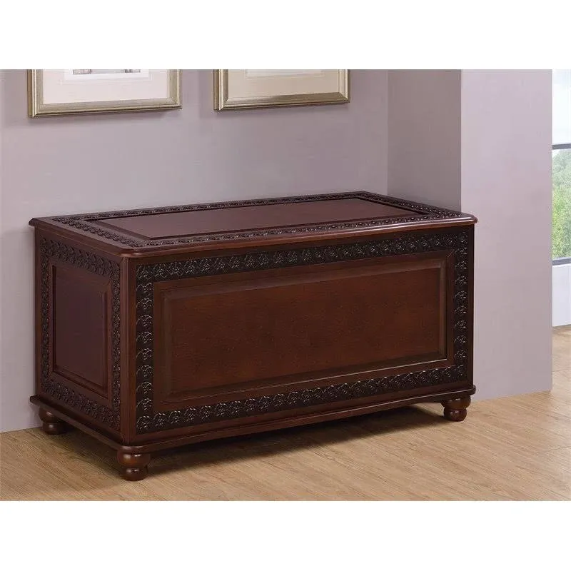 Bowery Hill Traditional Wood Cedar Blanket Chest in Deep Tobacco