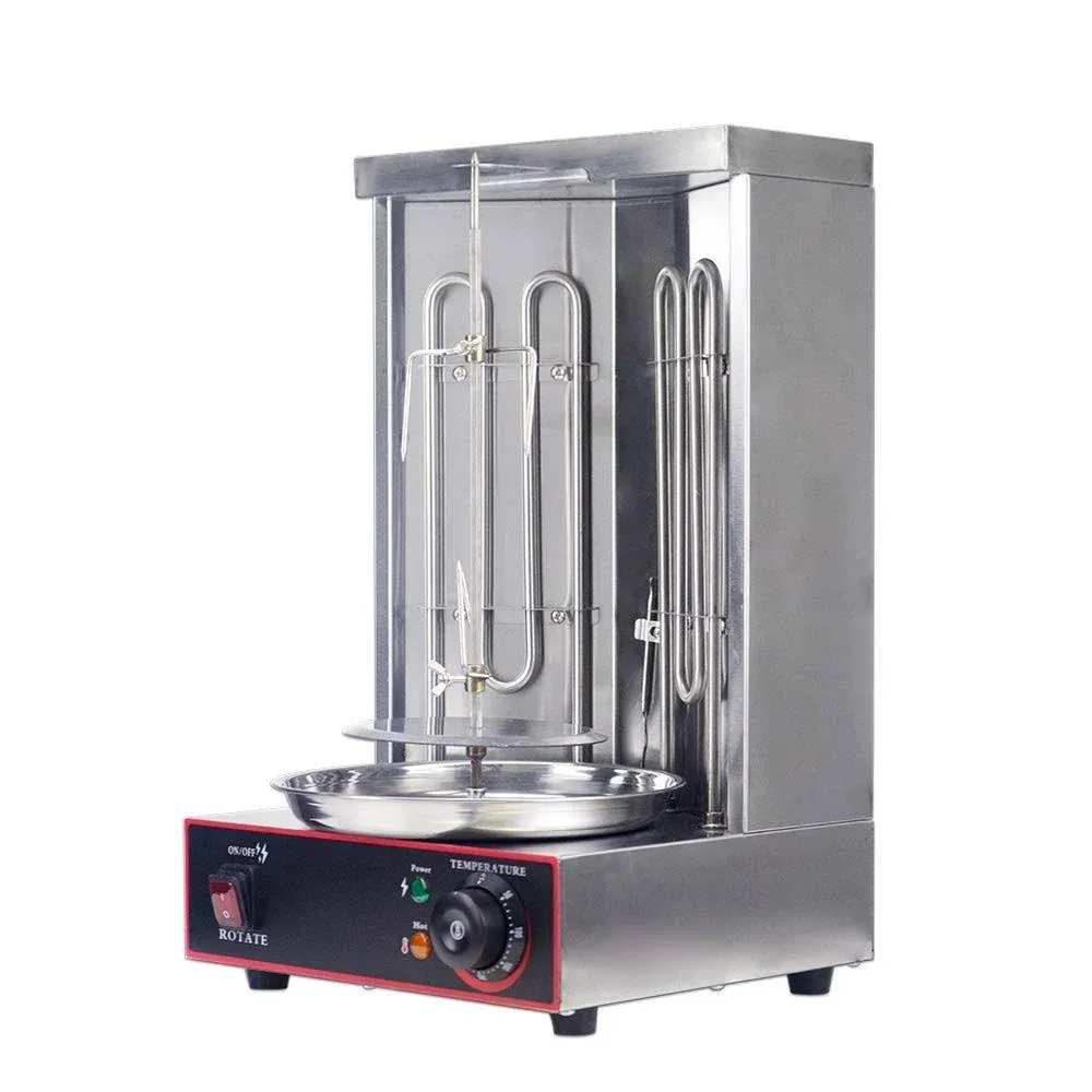 Electric Vertical Broiler Shawarma Doner Kebab Gyro Grill Machine With Temperature Adjustment Switch