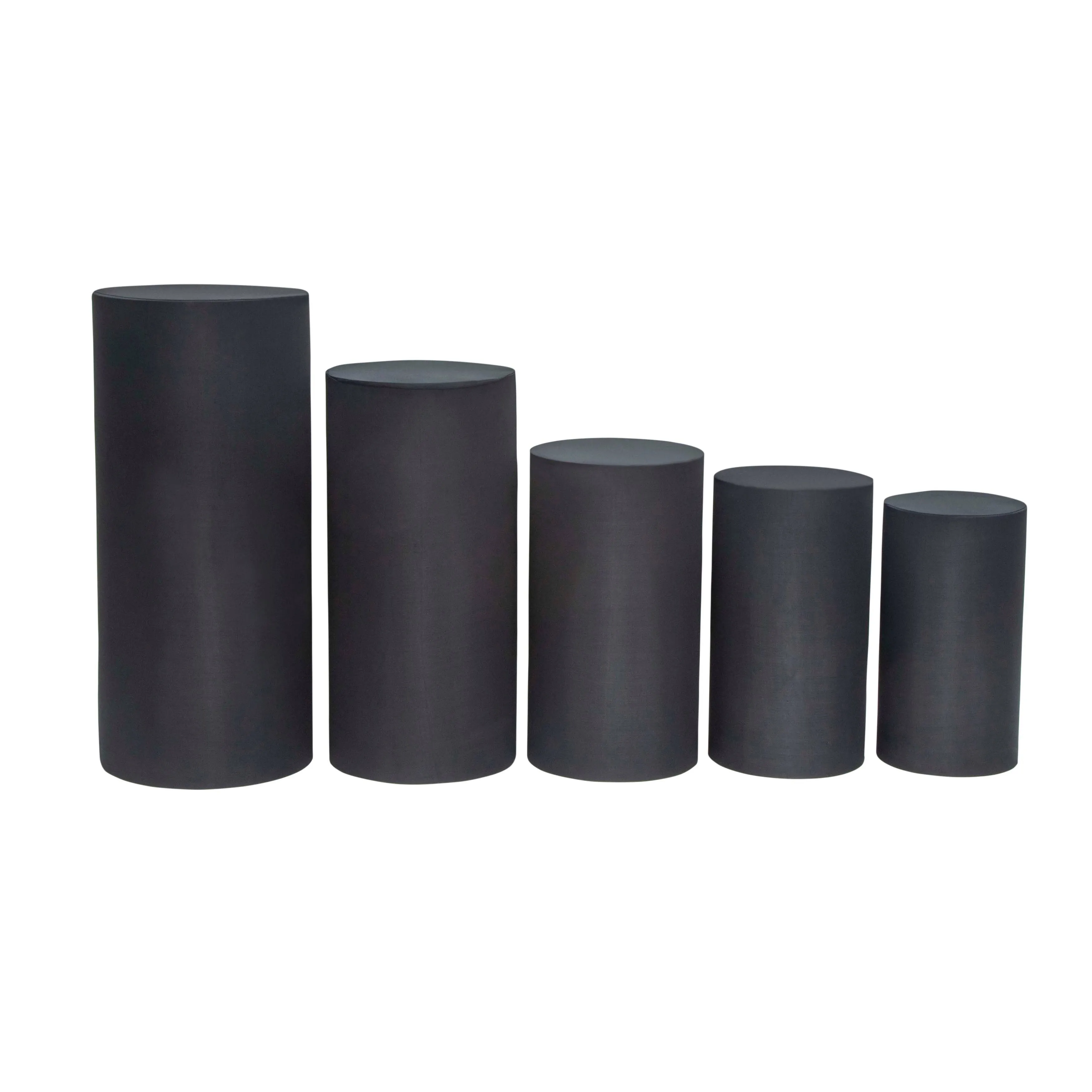 1 Set, Spandex Pillar Covers for Metal Cylinder Pedestal Stands 5 Pcs/Set - Black ...