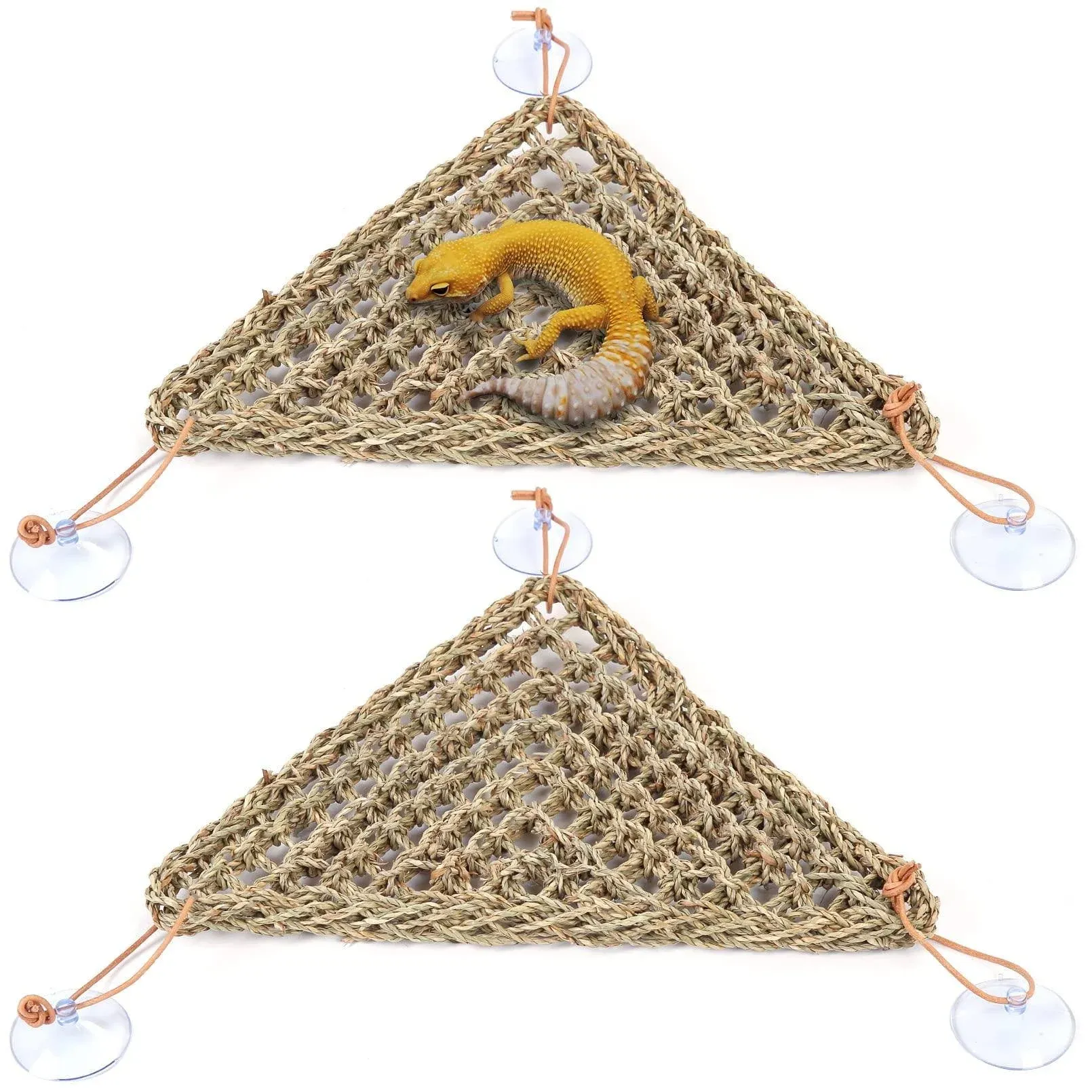 kathson Reptile Lizard Bearded Dragon Hammock Reptile Lounger,100% Natural Grass ...