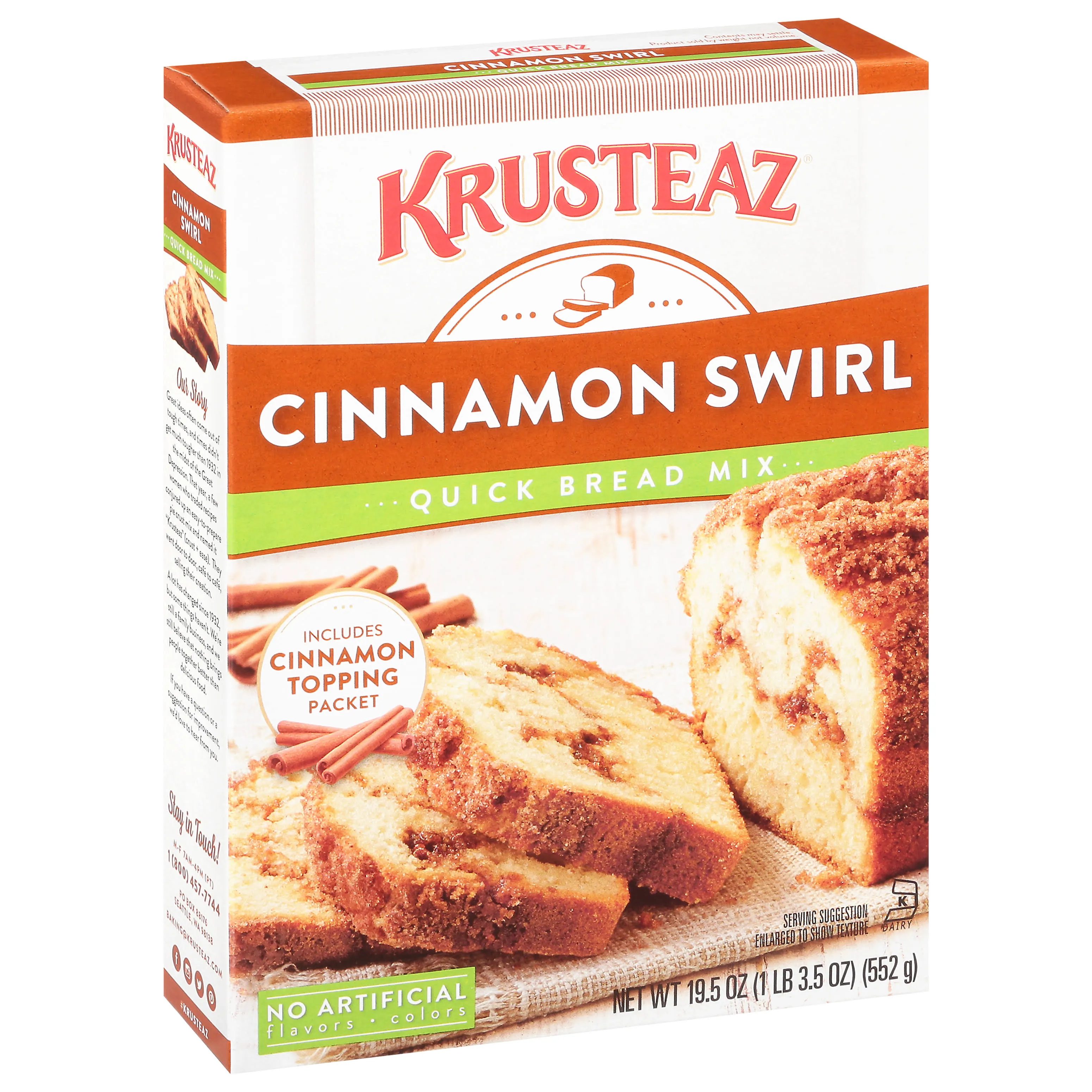 Krusteaz Cinnamon Swirl Quick Bread Mix, 19.5 Oz