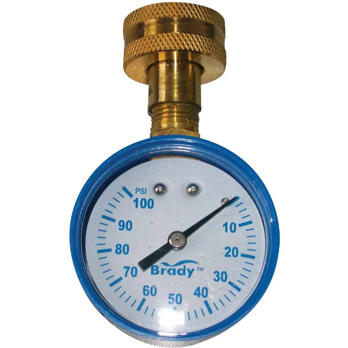 Brady BTGIND CS-NL Pressure Gauge 2" Brass 100 psi