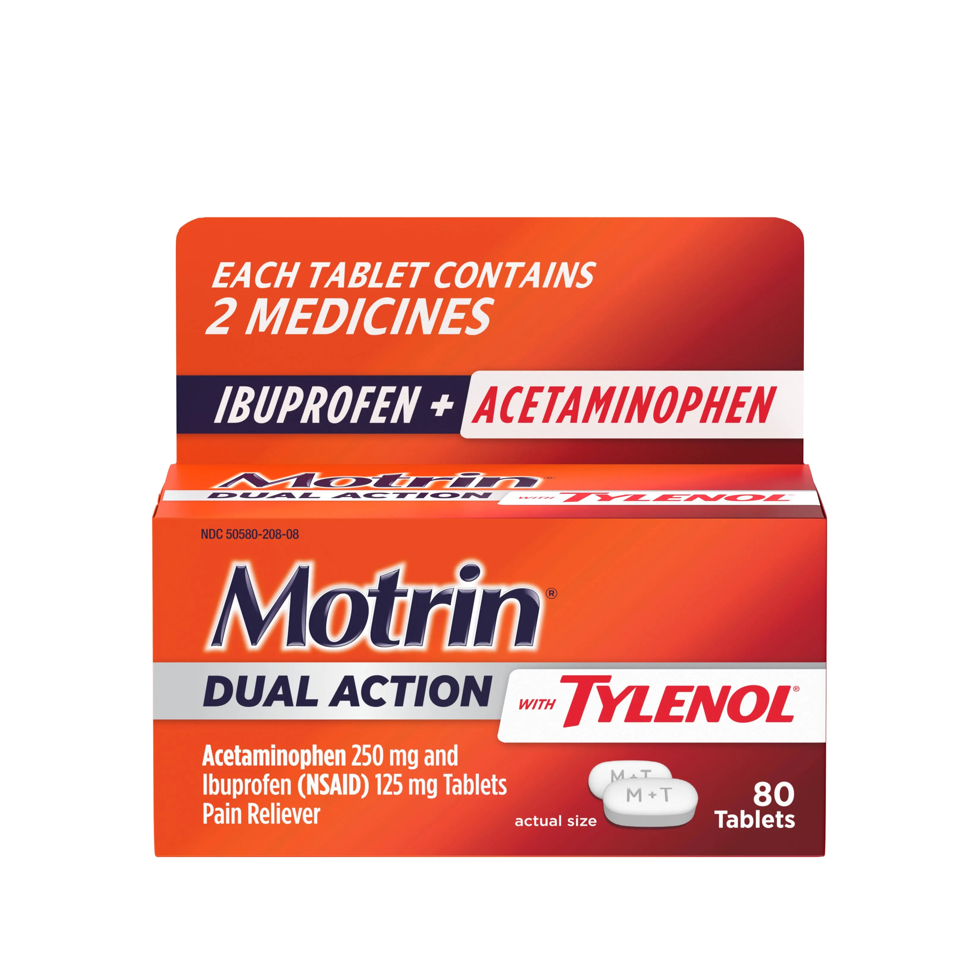 Motrin Dual Action With Tylenol Tablets 80ct