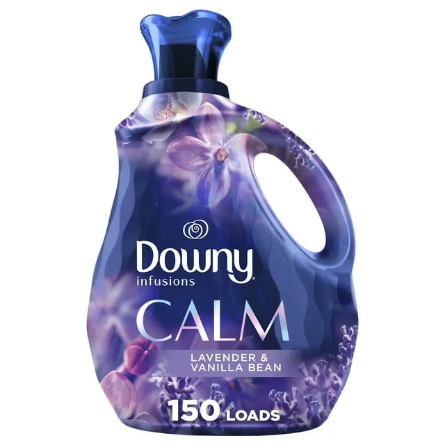 Downy Infusions Laundry Fabric Softener Liquid, Calm Scent, Lavender & Vanilla Bean, 56 Fl Oz (Pack of 2)