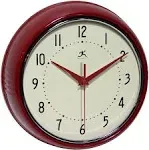 Infinity Instruments Ltd Retro 9 inch Silent Sweep NonTicking Mid Century Modern Kitchen Diner Wall Clock Quartz Movement Retr