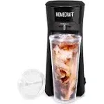 Homecraft HCIC20TMBLBK Iced Coffee Maker with Insulated Tumbler & Straw