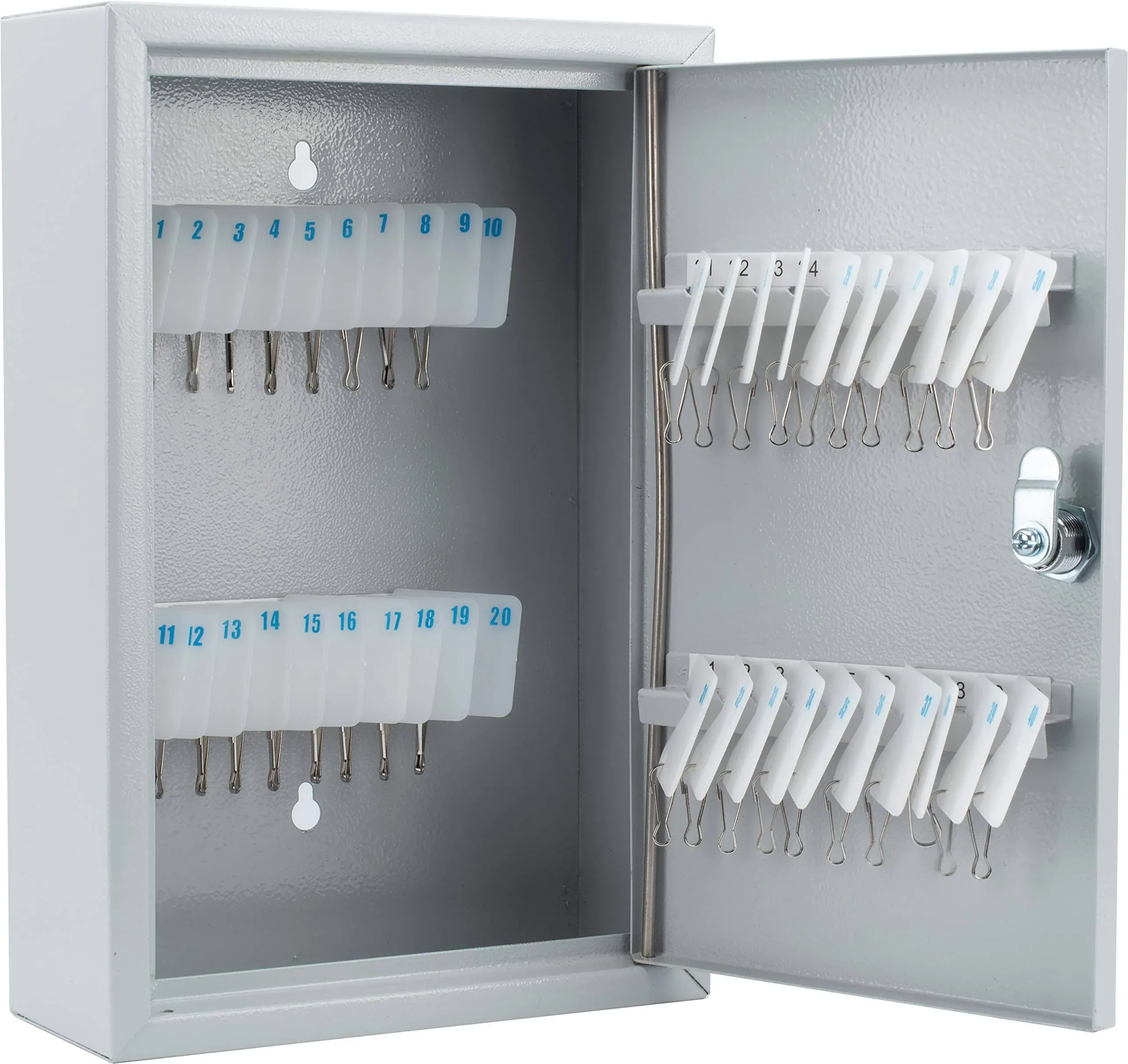 Barska Key Lock Key Cabinet Lock Box with Numbered Hooks and Tags - 10 POSITION - WHITE TAGS