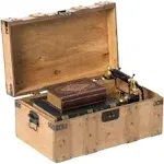 Vintiquewise Natural Wooden Style Trunk with Handles