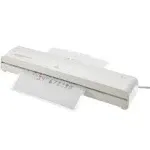 Amazon Basics 12-Inch Thermal Laminator Machine with Rapid Warm-Up (1 min), 20 Assorted Laminating Pouches Included, White