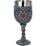 Medieval Double Dragon Wine Goblet - Valentines Dungeons and Dragons Wine Chalice -7oz Stainless Steel Drinking Cup - Romantic Novelty Gothic Gift