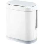 ELPHECO Bathroom Slim Plastic Trash Can with Toilet Brush 2.5 Gallon Waterproof 