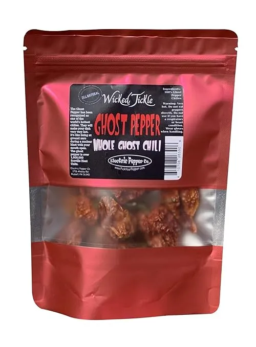 Wicked Tickle 10 Whole Ghost Pepper Dried Intact Seed Pods