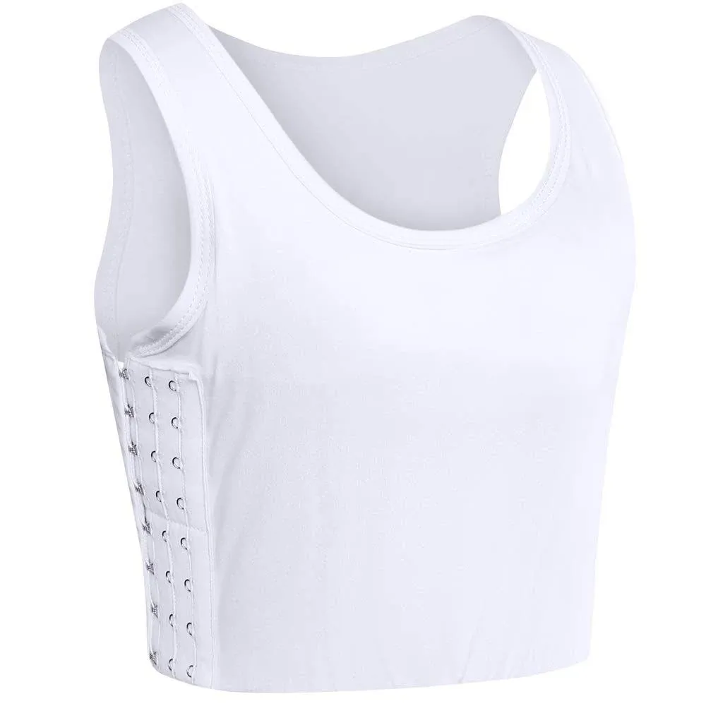 ? XUJI Transgender FTM Breathable Cotton Elastic Band Chest Binder Tank Top 2XL