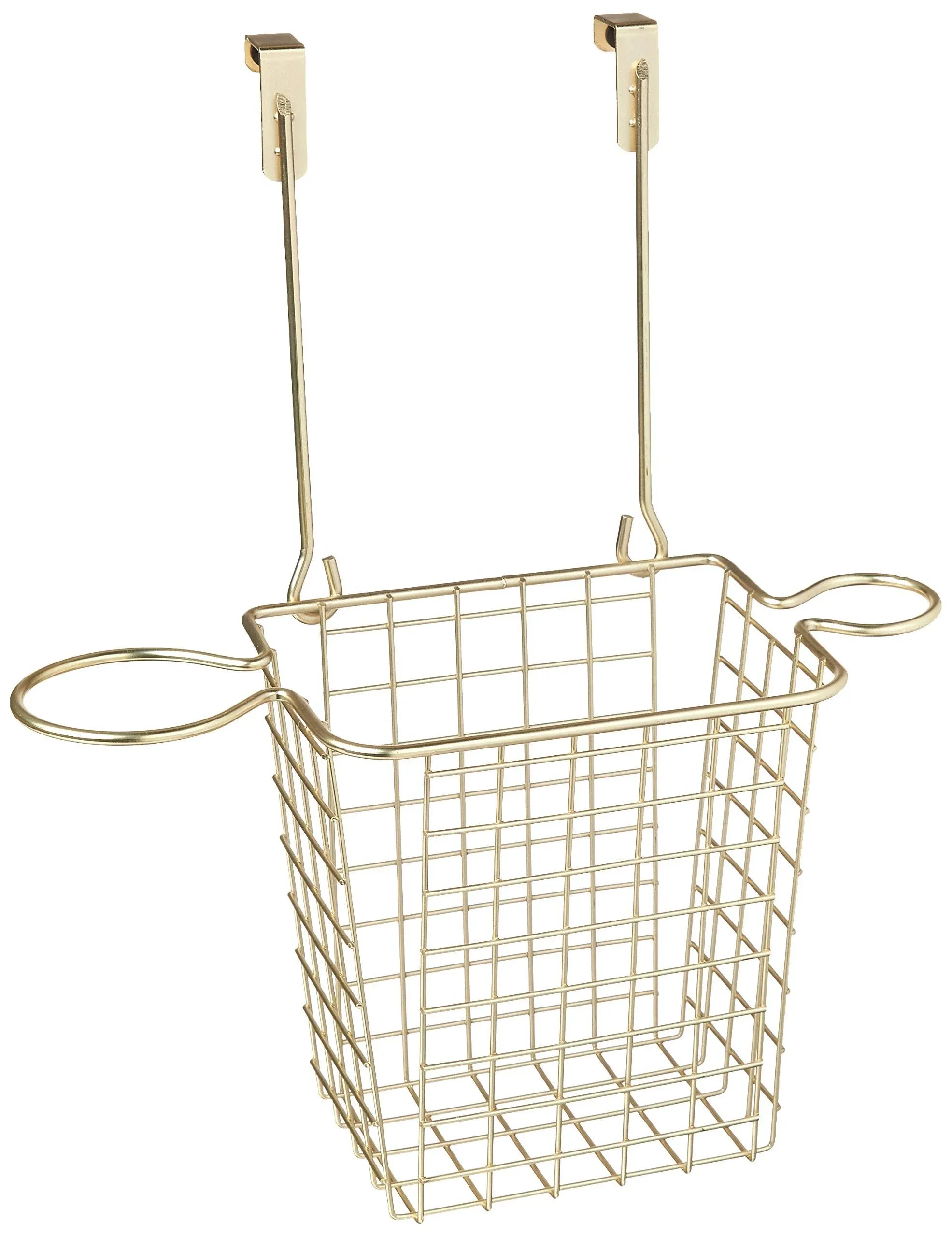 Grid Over The Cabinet Hair Dryer Holder Accessory Basket, Small In Gold-tone