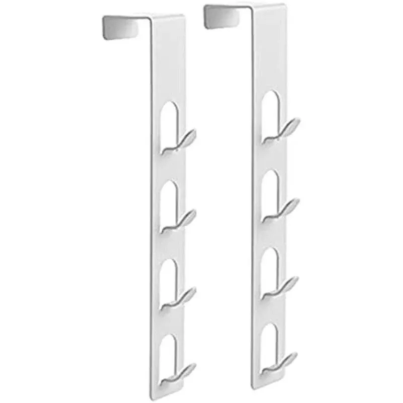 2 Pack White Coat Hooks 4 Layers Metal Hats Hanger Strong Vertical White Coat...