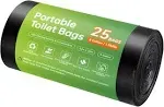 Portable Toilet Replacement Bags, 25 Count 8 Gallon 1.5 Mil Super Thickened Compostable Trash Bags, 30 Liter Camping Toilet Bags for Travel Outdoors, Boating, Emergency Toilet Bag for Car