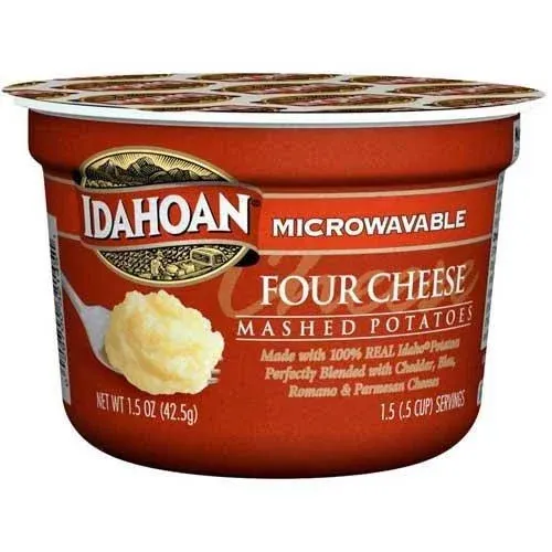 Idahoan Four Cheese Mashed Potatoes Cup, 1.5 Ounce - 10 per Case.