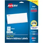 Avery Return Address Labels with Sure Feed for Inkjet Printers, 2/3 inch x 1-3/4 inch, 1,500 Labels, Permanent Adhesive (8195), White