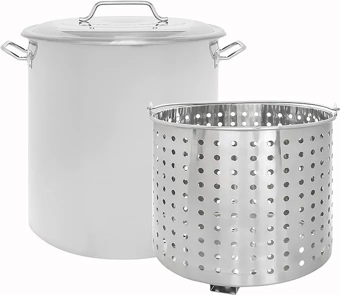 CONCORD Stainless Steel Stock Pot w/Steamer Basket. Cookware great for boilin...