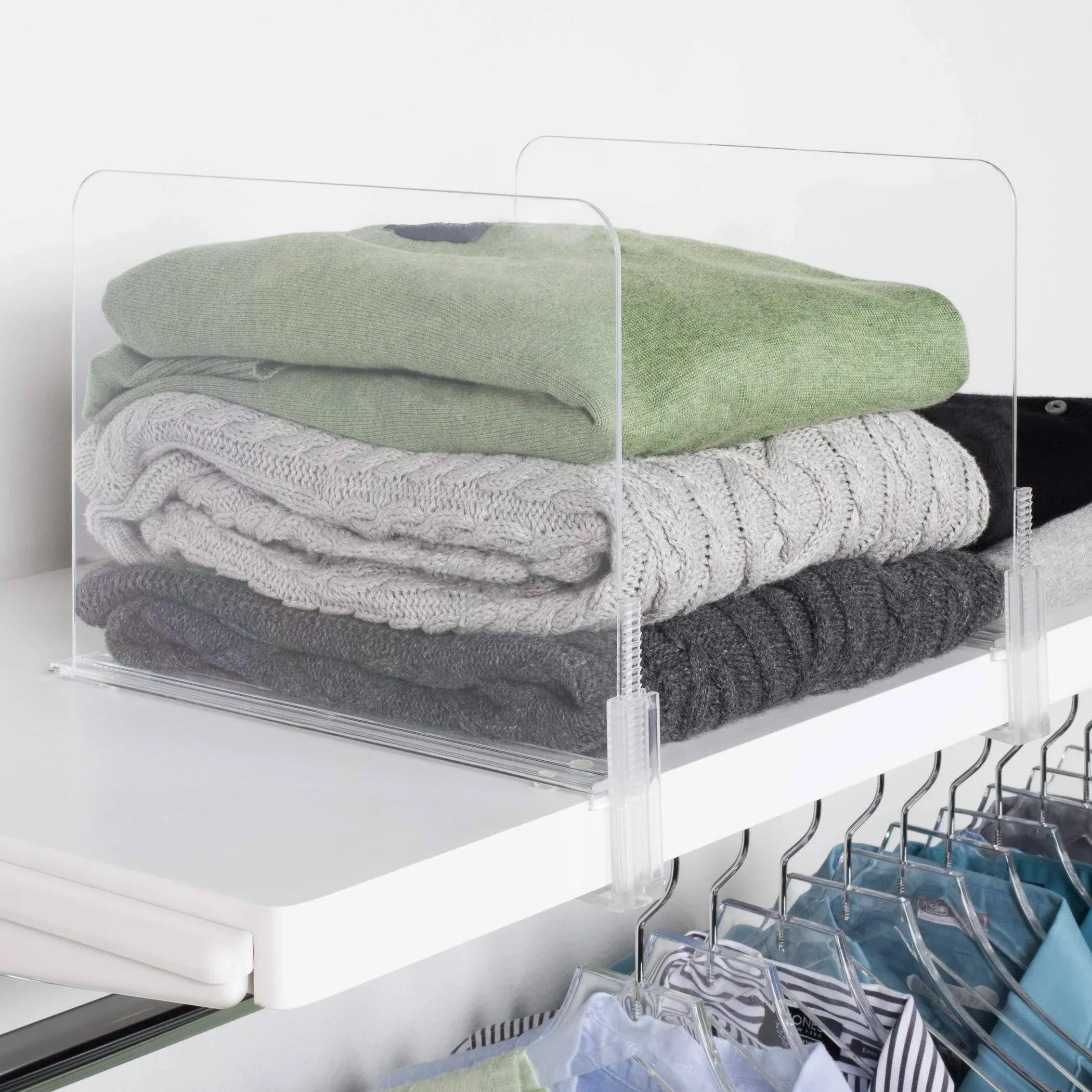 Richards Acrylic Closet Shelf Divider and Separator for Storage and Organization